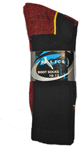 basics-men's-boot-socks---black/red