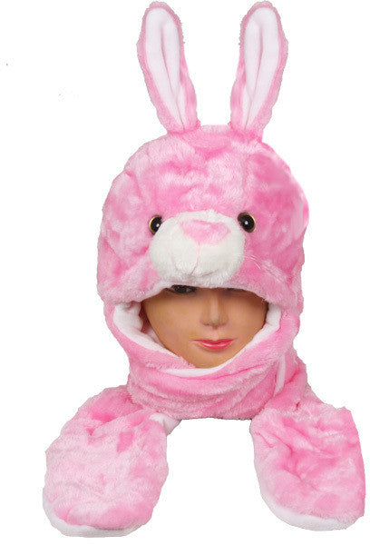 pink-bunny-animal-winter-hat-with-mittens