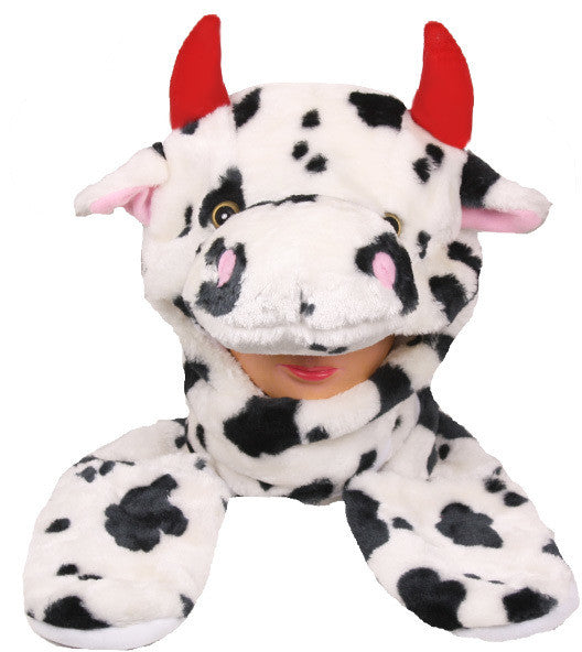 kid's-winter-animal-hat-with-mittens---cow