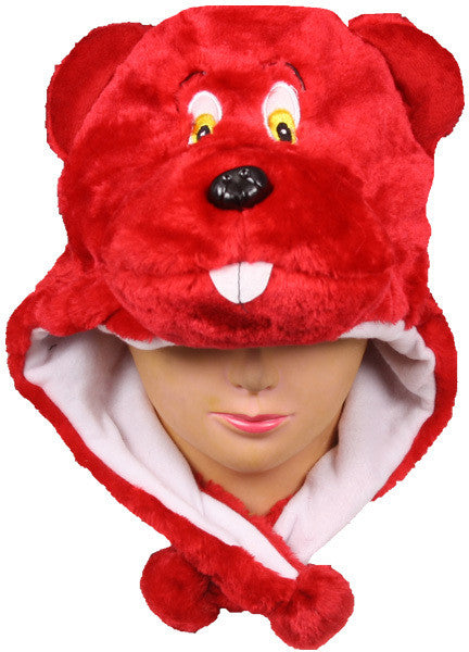 kid's-red-dog-animal-winter-hat