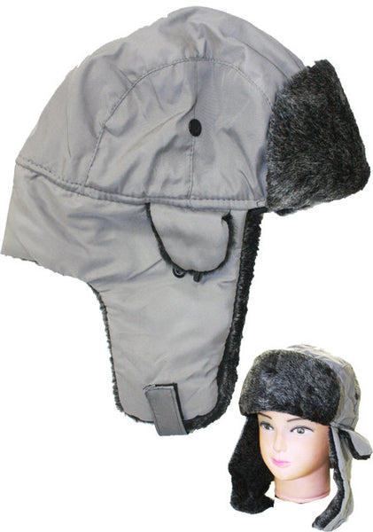 unisex-plain-gray-trooper-hat