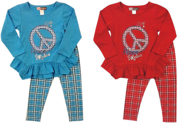toddler-two-piece-set---plaid-pattern-wpeace-sign