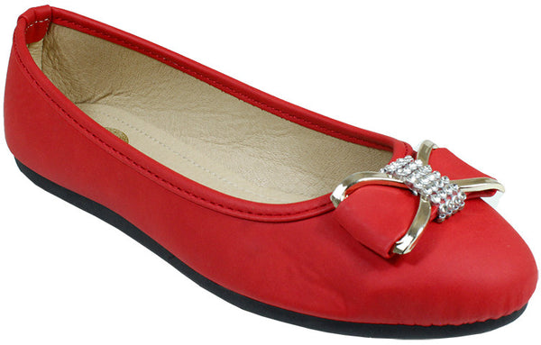 babe-ladies-ballerina-shoes-w/bow---red