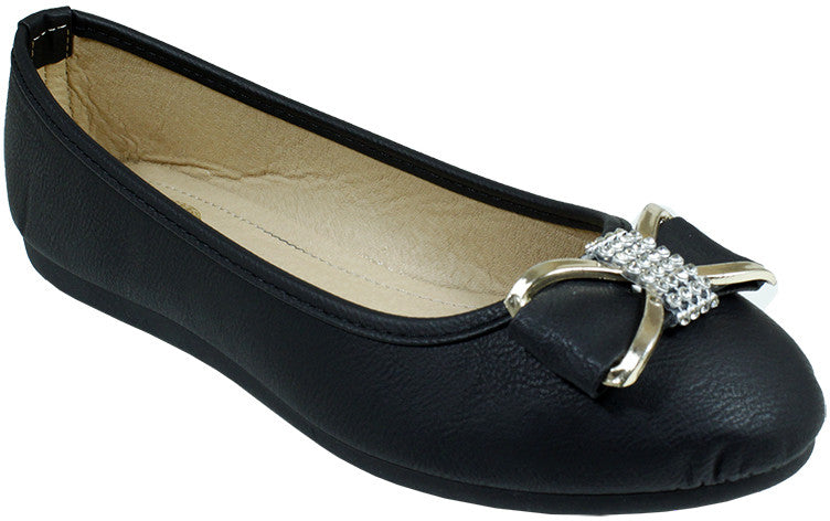 babe-ladies-ballerina-shoes-w/bow---black