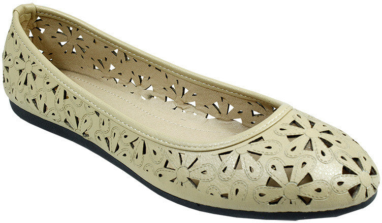 babe-ladies-ballerina-shoes---beige-w/floral-detail