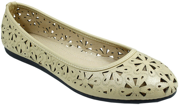 babe-ladies-ballerina-shoes---beige-w/floral-detail