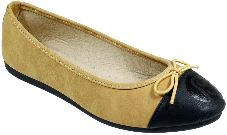 babe-ladies-ballerina-shoes---brown/black-toe