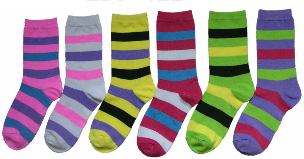 women's-novelty-crew-socks---striped-prints---size-9-11