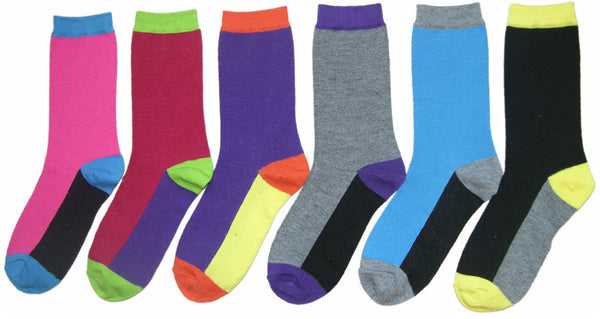 women's-novelty-crew-socks---solid-colors-w/-contrasting-sole---size-9-11