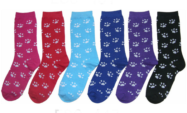 women's-novelty-crew-socks---paw-prints---size-9-11