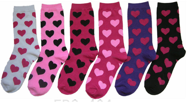 women's-novelty-crew-socks---heart-prints---size-9-11