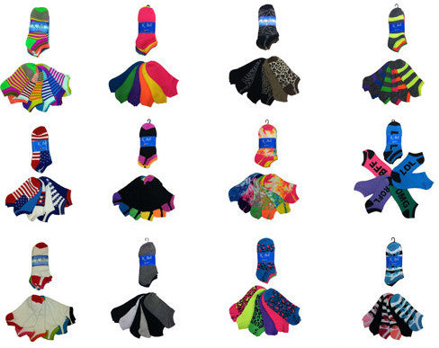 women's-novelty-socks---no-show---6-pair-packs