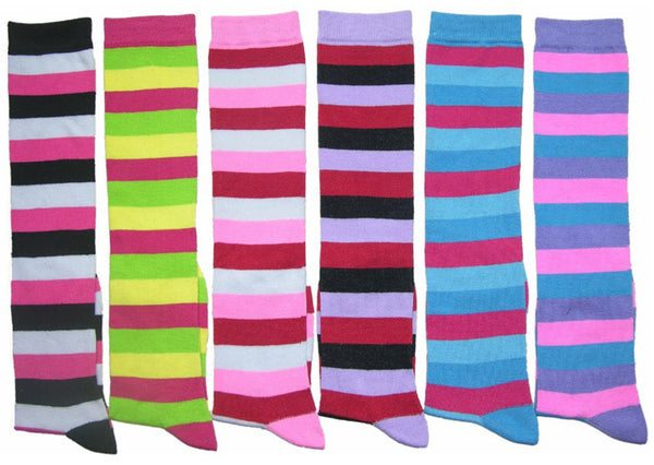 women's-novelty-knee-high-socks---multicolor-stripes