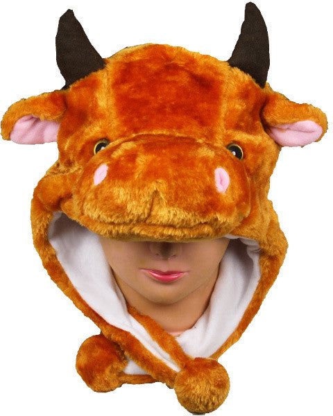 kid's-winter-brown-cow-animal-hat