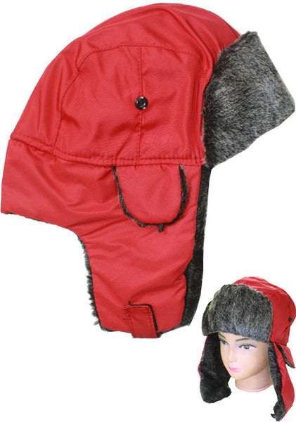 unisex-plain-red-trooper-hat