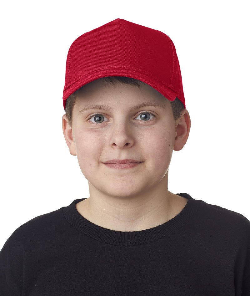 ultraclub-youth-classic-cut-cotton-twill-constructed-cap----red-(one)