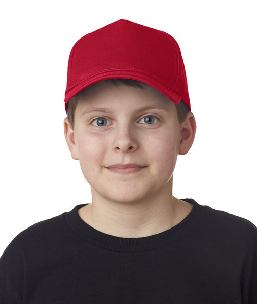 ultraclub-youth-classic-cut-cotton-twill-constructed-cap----red-(one)