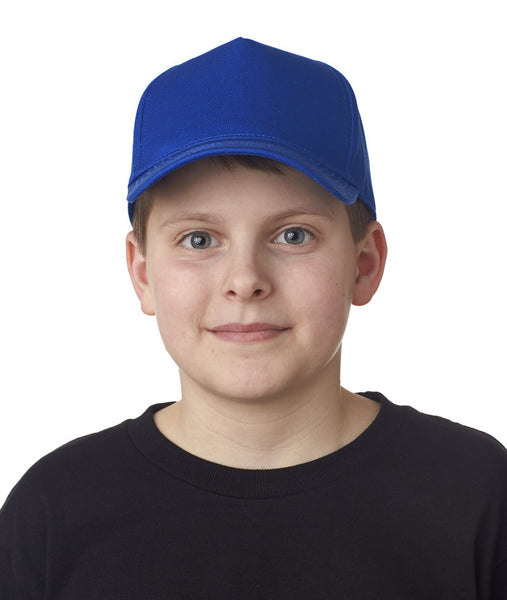 ultraclub-youth-classic-cut-cotton-twill-constructed-cap----royal-(one)