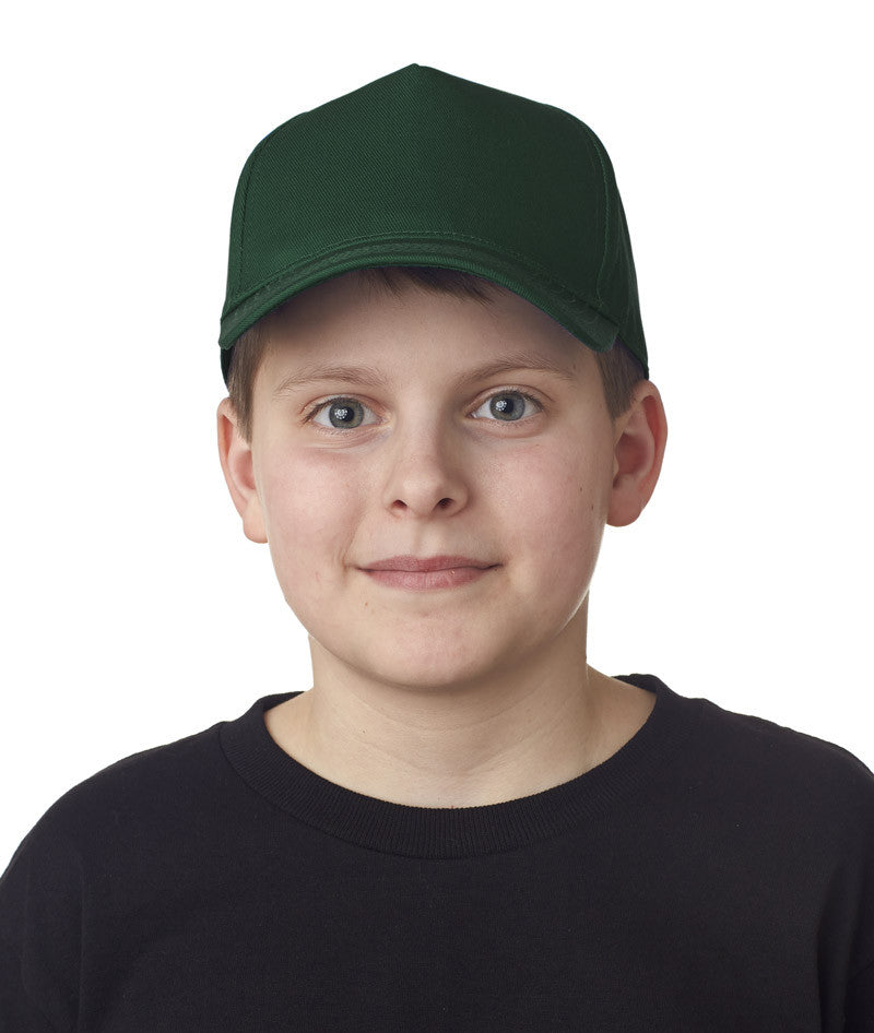ultraclub-youth-classic-cut-cotton-twill-constructed-cap----forest-(one)