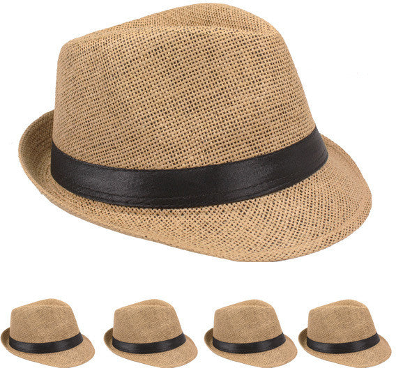 light-brown-color-straw-fedora-hat