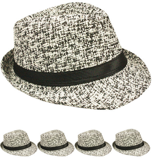 black-&-white-twill-pattern-fedora-hat-with-black-band