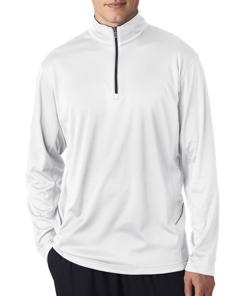 ultraclub-adult-cool-&-dry-sport-1/4-zip-pullover----white-(m)