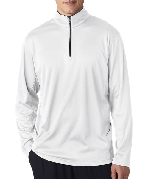 ultraclub-adult-cool-&-dry-sport-1/4-zip-pullover----white-(s)