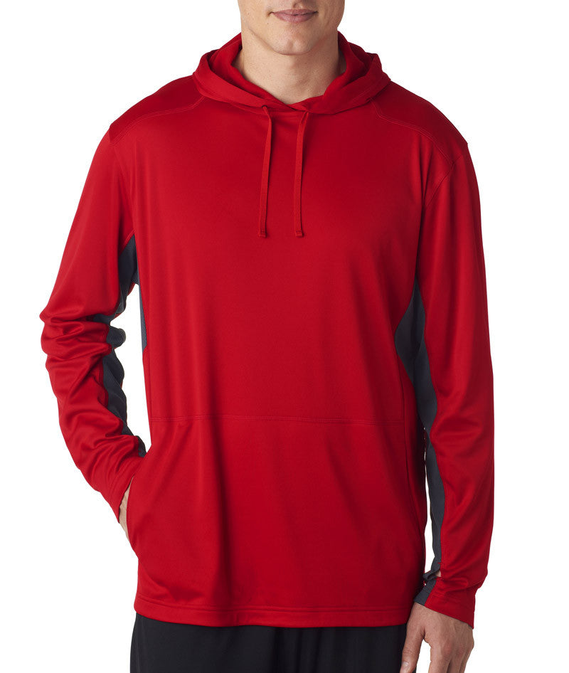 ultraclub-adult-cool-&-dry-sport-hooded-pullover----red/charcoal-(2xl)
