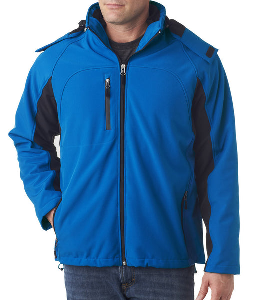 ultraclub-adult-color-block-3-in-1-systems-hooded-soft-shell-jacket----classic-blue/black-(4xl)