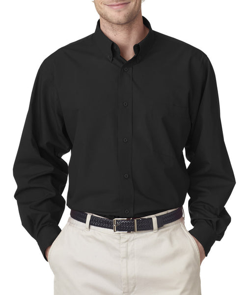 ultraclub-men's-easy-care-broadcloth----black-(l)