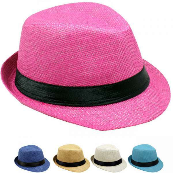 kid's-assorted-color-fedora-hat-with-black-band
