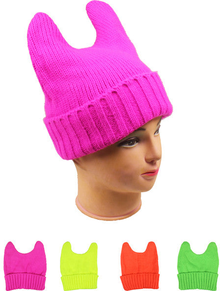 women's-neon-color-cat-ear-warm-winter-hat