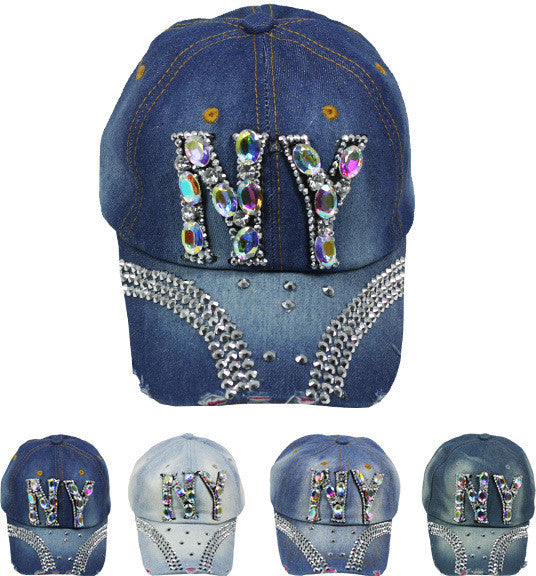 ny-colored-rhinestone-cap