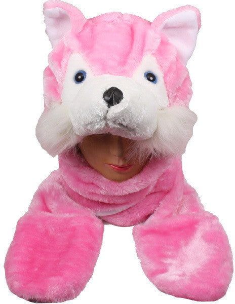 pink-wolf-animal-winter-hat-with-mittens