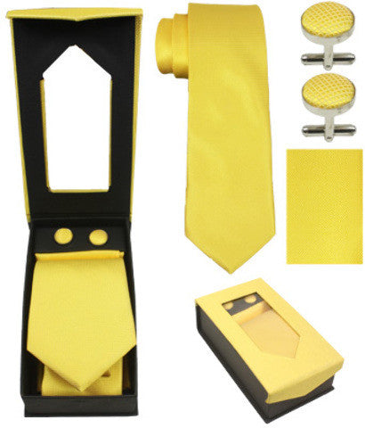 yellow-tie-cufflink-handkerchief-set-combo