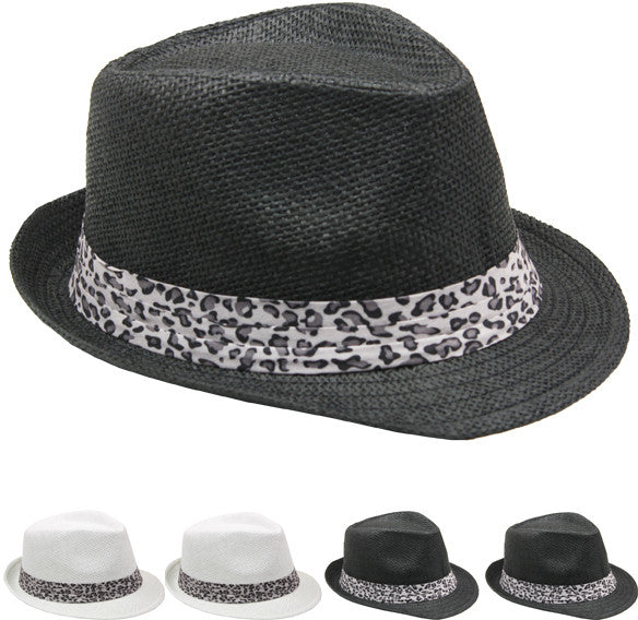 plain-assorted-color-fedora-hat-with-leopard-band