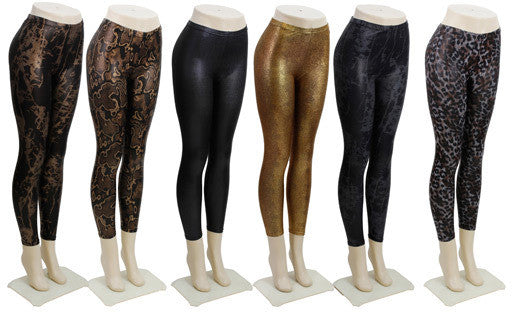 women's-metallic/animal-print-leggings