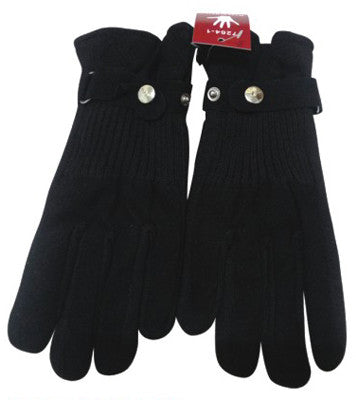 women's-premium-knit-gloves-w/-snap-closure---black-only