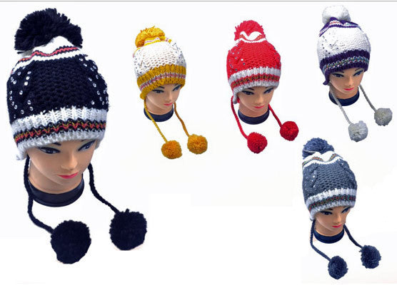 men's-knit-yarn-beanie-hats-w/-rhinestone-embellishment