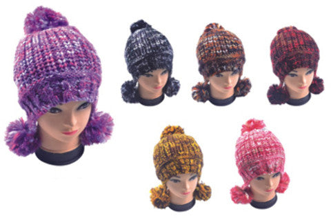 knit-beanie-hats-w/-pompoms