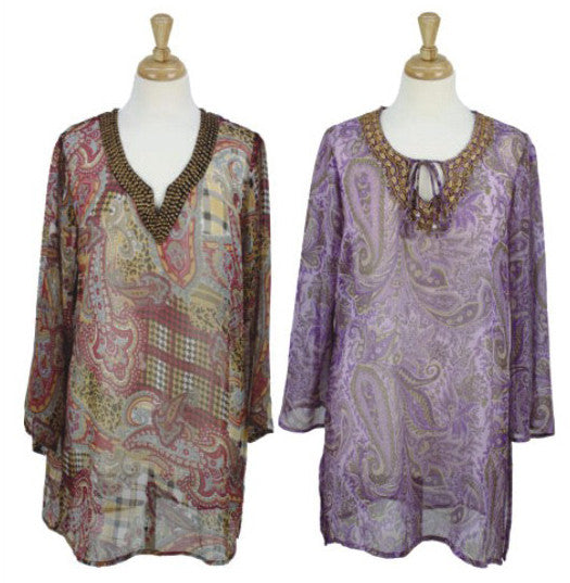 women's-chiffon-tops---assorted-ornate-prints