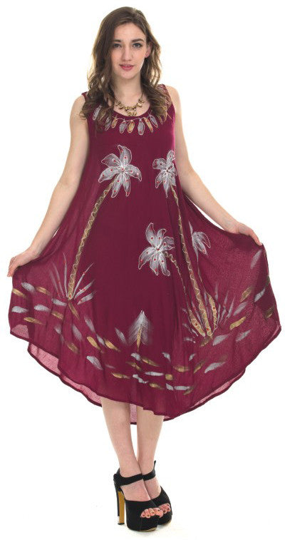 women's-rayon-gowns---palm-tree-prints