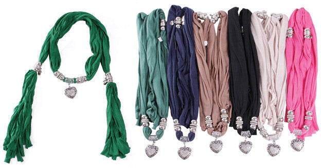 fashion-jewelry-scarves-w/-heart-pendants
