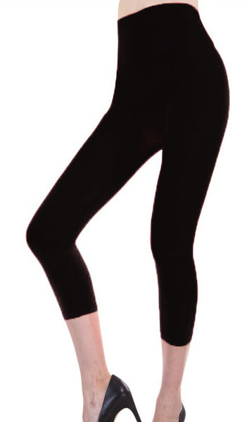 women's-high-waisted-capri-leggings---black-only