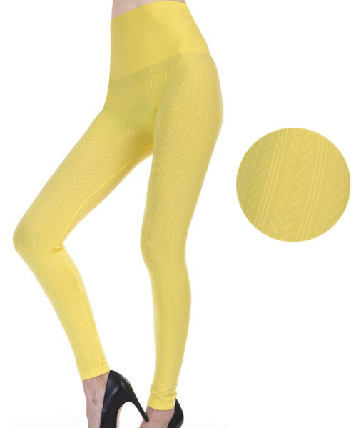 women's-high-waisted-leggings---yellow