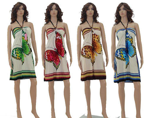 women's-butterfly-tube-sundresses-w/-beaded-neck-straps-(m,-lg,-xl,-xxl)