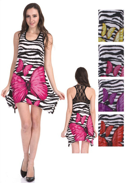 women's-lace-back-sundresses---zebra-butterfly-prints
