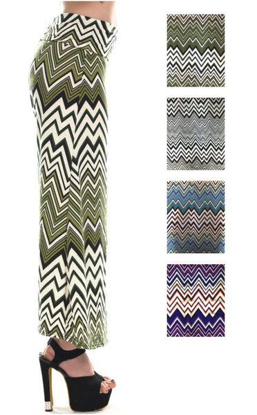 women's-long-skirts---colored-chevron-prints