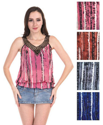 women's-sleeveless-tops---striped-designs