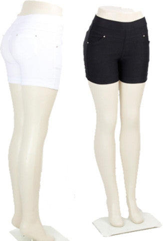 women's-stretch-shorts---black-and-white-(s,-m,-lg)